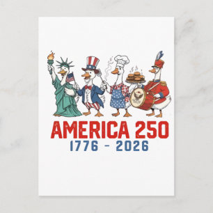 Goose 4th Of July America 250th 1776 2026 Postcard