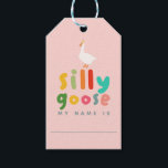Goose Adoption Stuffie Pink Birthday Favour Gift Tags<br><div class="desc">This pink adoption station favour tag allows guests to choose a name for a goose stuffie,  which they can then take home as a party favour. An adorable favour idea for girl’s first birthday!</div>