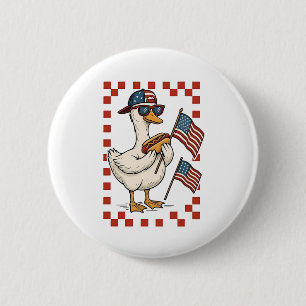 Goose American USA Flag Memorial Day 4th of July 6 Cm Round Badge