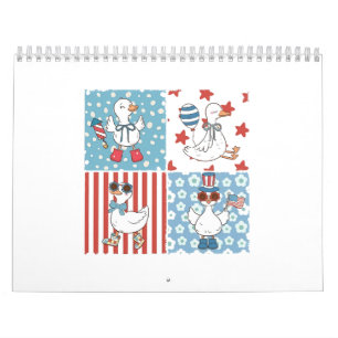 Goose American Usa Flag Memorial Day 4th Of July Calendar
