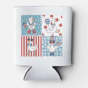 Goose American Usa Flag Memorial Day 4th Of July Can Cooler