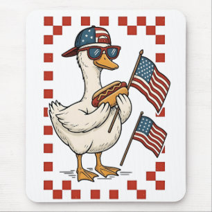 Goose American USA Flag Memorial Day 4th of July Mouse Pad