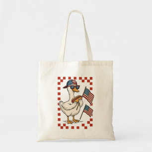 Goose American USA Flag Memorial Day 4th of July Tote Bag