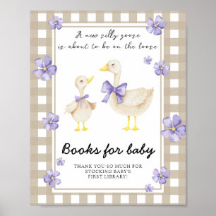 goose baby shower - books for baby poster