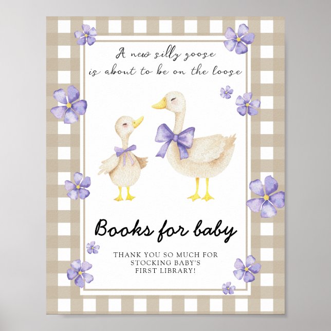 goose baby shower - books for baby poster (Front)