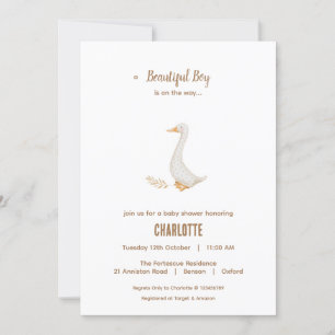 Goose Baby Shower Invitation Card