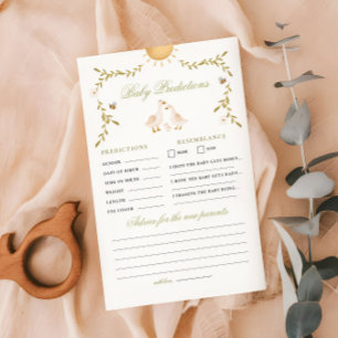 Goose Baby Shower Prediction & Advice Game