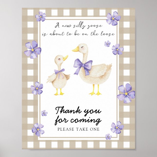 Goose baby shower - Thank you for coming Poster (Front)