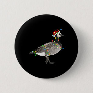 Goose Bird Lover Xmas Santa Hat Goose Christmas  6 Cm Round Badge
