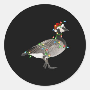 Goose Bird Lover Xmas Santa Hat Goose Christmas Classic Round Sticker