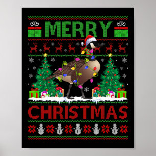 Goose Bird Lover Xmas Tree Ugly Santa Goose Christ Poster