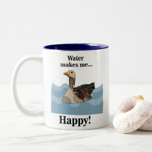 Goose Bird Swimming In Water Birdwatcher Two-Tone Coffee Mug