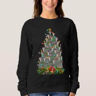 Goose Bird  Xmas Lights Santa Goose Christmas Tree Sweatshirt