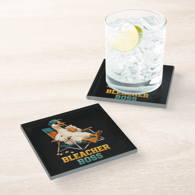 Goose Bleacher Boss Glass Coaster (Angled)