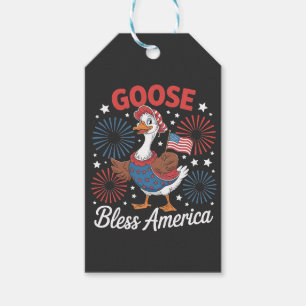 Goose Bless America Goose Bird 4th Of July Gift Tags