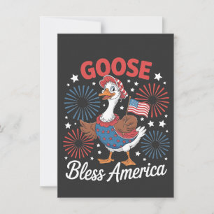 Goose Bless America Goose Bird 4th Of July Invitation