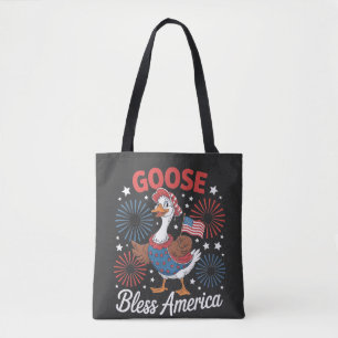 Goose Bless America Goose Bird 4th Of July Tote Bag