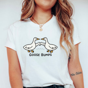 Goose Bumps; Cute Cartoon Geese Pun T-Shirt