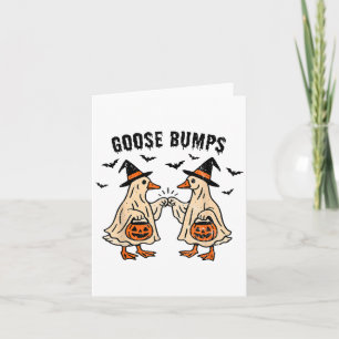 Goose Bumps Duck Pumking Halloween Funny Vintage Card