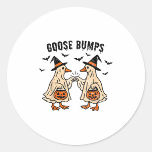 Goose Bumps Duck Pumking Halloween Funny Vintage Classic Round Sticker