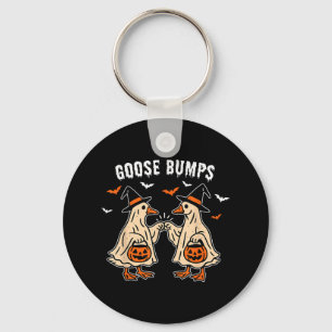 Goose Bumps Duck Pumking Halloween Funny Vintage Key Ring