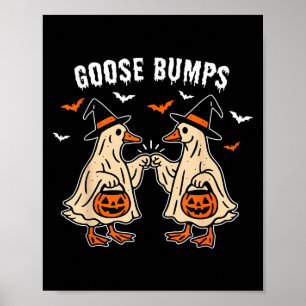 Goose Bumps Duck Pumking Halloween Funny Vintage Poster