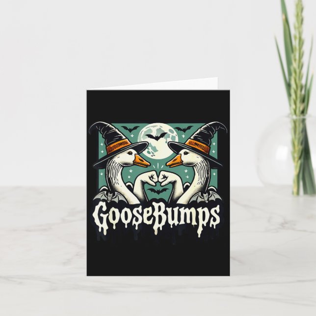 Goose Bumps Goosebumps Funny Geese Fist Bump Hallo Card (Front)
