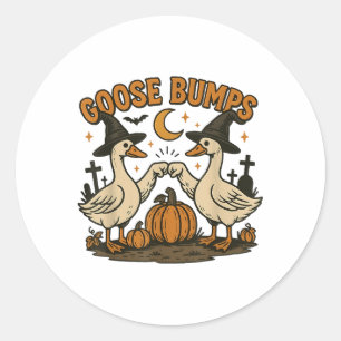 Goose Bumps Goosebumps Funny Geese Fist Bump Hallo Classic Round Sticker