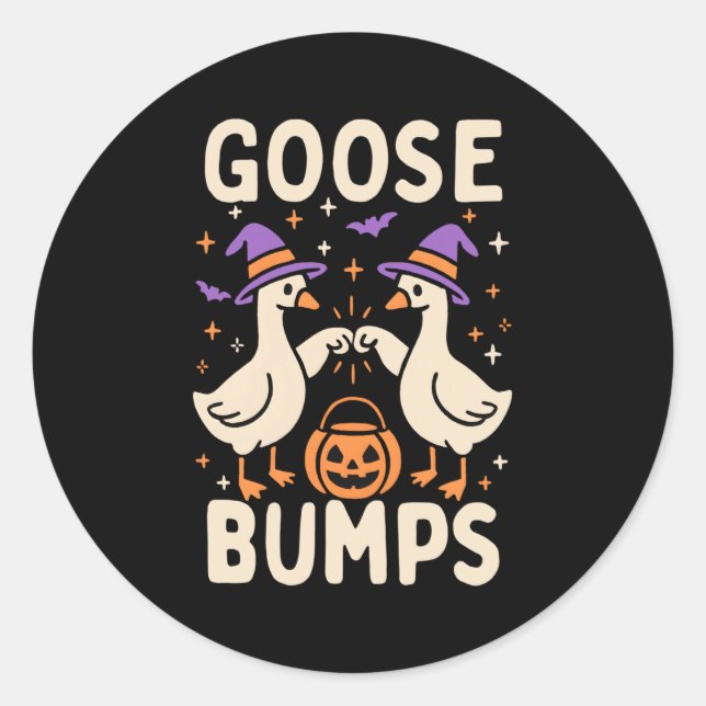Goose Bumps Goosebumps Halloween Silly Meme Funny  Classic Round Sticker (Front)