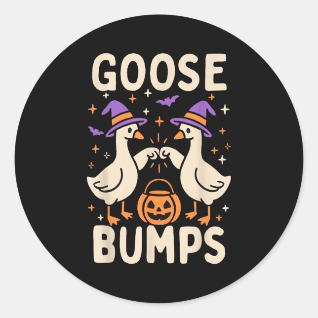 Goose Bumps Goosebumps Halloween Silly Meme Funny  Classic Round Sticker (Front)