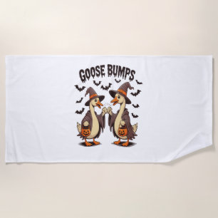 Goose Bumps Halloween Witch Fall Beach Towel