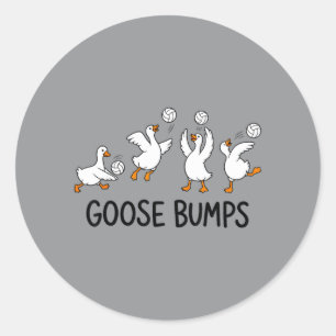 Goose Bumps Volleyball Funny Goose Playing Classic Round Sticker
