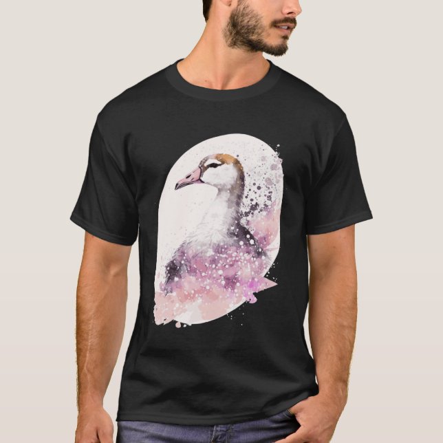 Goose Cherry Blossom Japanese Sakura Goose T-Shirt (Front)