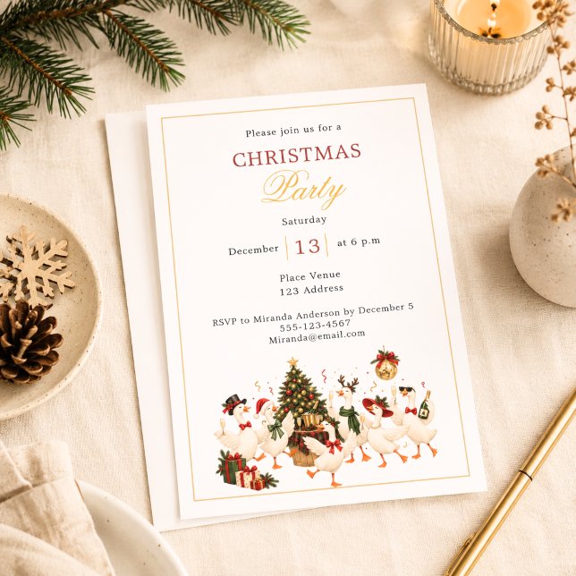 Goose Christmas Party Invitation (Creator Uploaded)