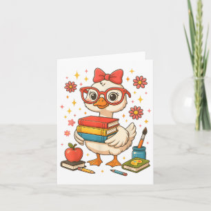 Goose Coquette Bow Pink Back To School Teachers Gi Card