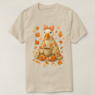 Goose Coquette Bow with Coffee Blanket Fall Vibes T-Shirt