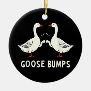 Goose Couple Funny Goose Bumps Sarcastic Goose Lov Ceramic Ornament