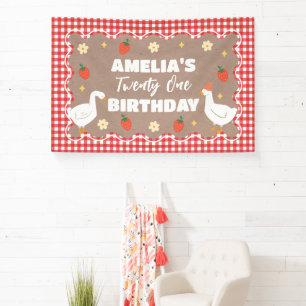 Goose craft Birthday party banner backdrop