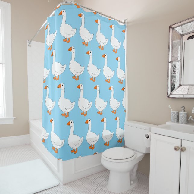 Goose Design Shower Curtain (In Situ)