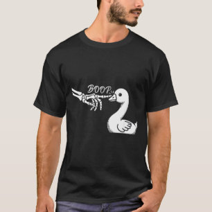 Goose Duck Skeleton Hand Boop Halloween Pet Women T-Shirt