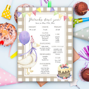 Goose First Birthday Milestone Birthday Poster