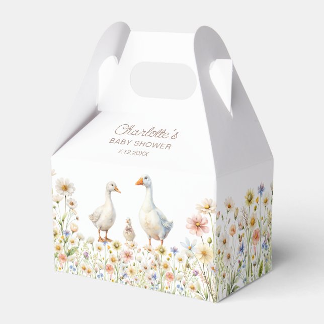 Goose Floral Baby Shower Favour Box (Back Side)