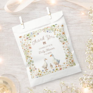 Goose Floral Baby Shower Thank You Favour Bag