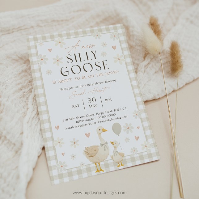 Goose Gender Neutral Baby Shower Invitation (Goose Gender Neutral Baby Shower Invitation)