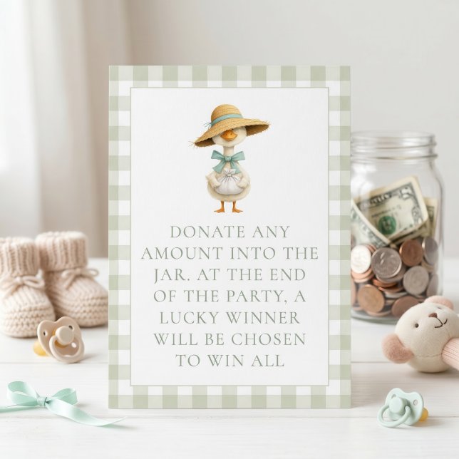 Goose Gingham Take All Baby Shower Game Card (Creator Uploaded)