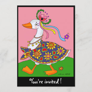 Goose Goes Out Ukrainian Folk Art Invitation