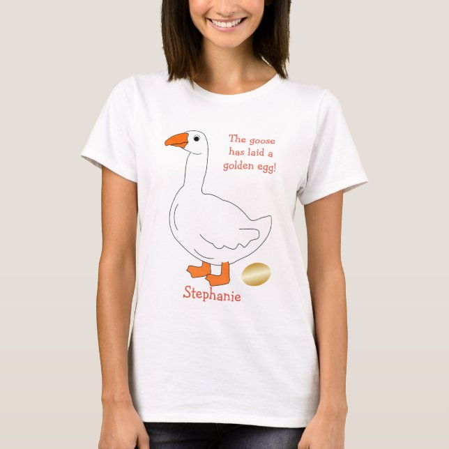 Goose Golden Egg Design Personalised T-Shirt (Front)