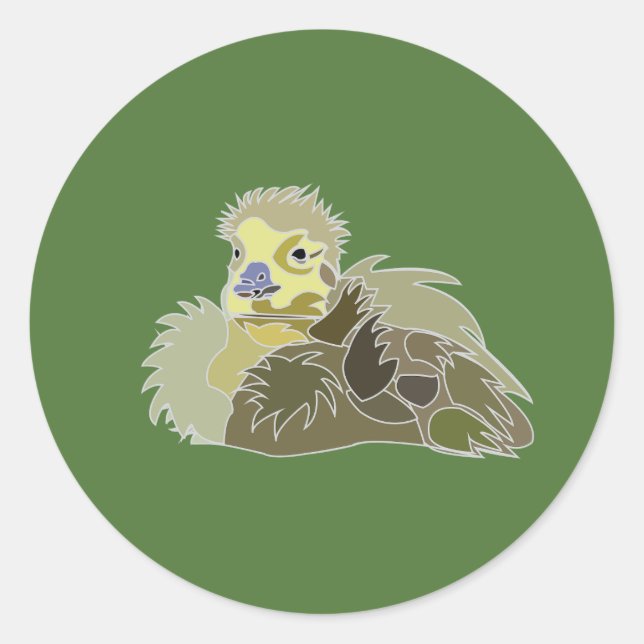 Goose Gosling Baby Goose  Classic Round Sticker (Front)