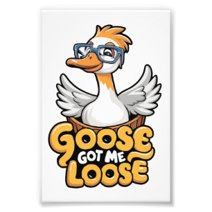Goose Got Me Loose Tee – Funny Goose with Glasses Photo Print