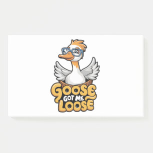 Goose Got Me Loose Tee – Funny Goose with Glasses Post-it Notes